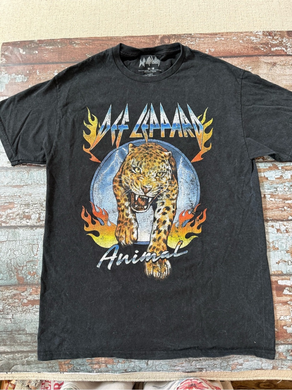 Def Leppard 'Animal' Graphic Tee - Black Short Sleeve Band Shirt Size Medium